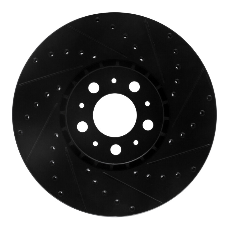 Volvo XC90 Brake Rotor (1) - Front Right - R1 Concepts - Drilled & Slotted - Black - `03-`14 Volvo XC90 Brake Rotor (1) - Front Right - R1 Concepts - Drilled & Slotted - Black - `03-`14
